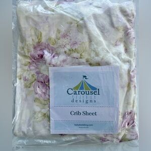 Shabby Chic Purple Peony Fitted Standard Crib Sheet